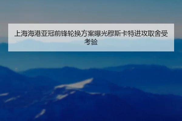 上海海港亚冠前锋轮换方案曝光穆斯卡特进攻取舍受考验 | NG28